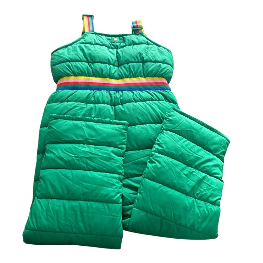 Mini Boden Green Overalls with Rainbow Accents - Picture 4 of 6